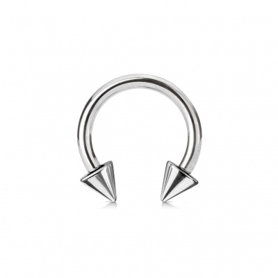 Body piercings - Ferradura em aço cirúrgico 316L com cones - HS02 Circular Barbells