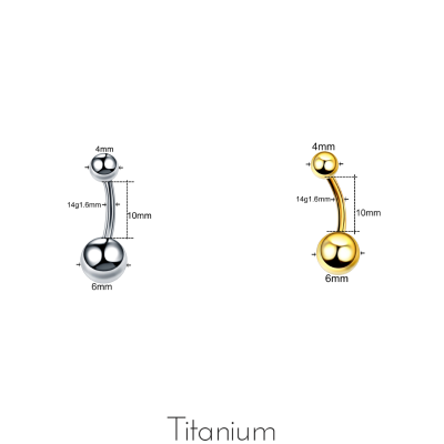 Banana 1,6mm em Titânio para piercings diversos com rosca normal (externa) T23C16