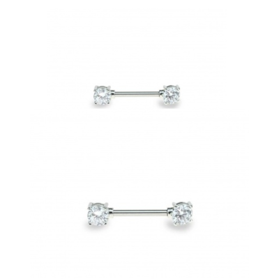 Barra de aço 316L para piercing de mamilo com cristal solitário JB1002