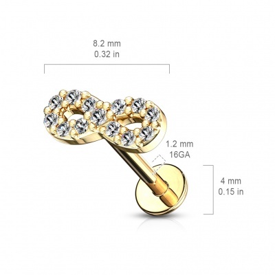 Labret de cartilagem em aço cirúrgico símbolo do infinito  - LIJ01