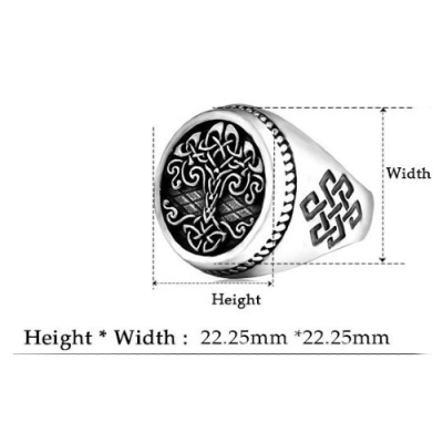 Anel de Aço Cirúrgico 316L  com padrão celta árvore RSS106