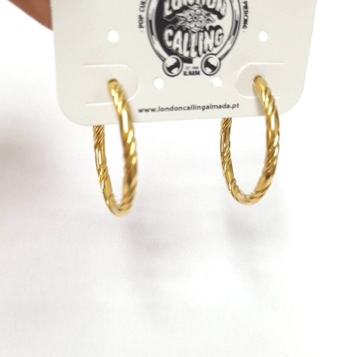 Argolas em Aço dourado com veios