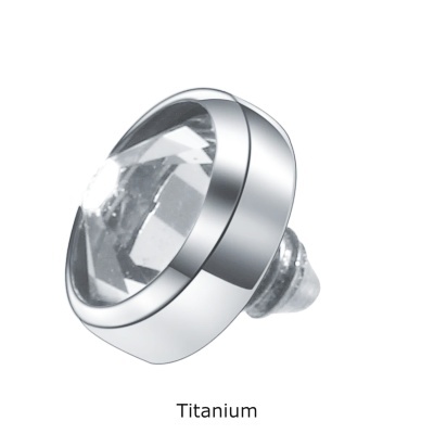 Topo de Titanio com cristal para microdermal T0310