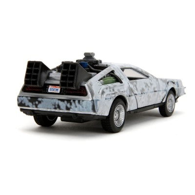 Carro Back to the Future Hollywood Rides Diecast Model 1/32 DeLorean Time Machine Frost