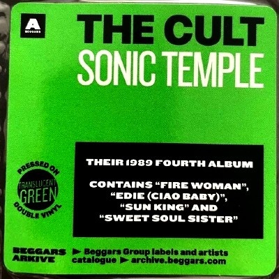 The Cult – Sonic Temple 2 x Vinyl, LP, Album, L. E., Green Translucent