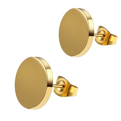 PAR de brincos em Aço com disco/falso plug BFP01 PAR de brincos em Aço com disco/falso plug BFP01