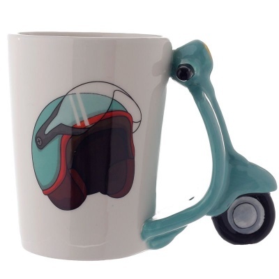 Caneca decorativa de ceramica com asa scooter SMUG118
