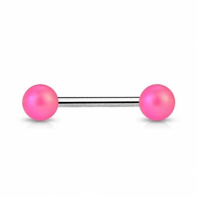 Barra de aço com bolas de acrílico para lingua BA53