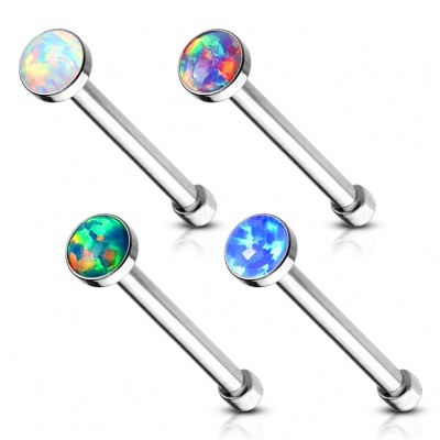 Pack 4 body piercings - NARIZ - aço cirúrgico com opala sintética - WNO-22