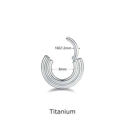 Joia argola tripla de Titanio para septo ou orelha com fecho clicker TR000 Joia argola tripla de Titanio para septo ou orelha com fecho clicker TR000