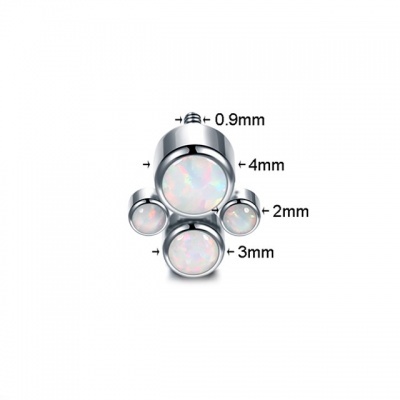 Joia de Titanio - labret com set 4 opalas TP106 rosca interna