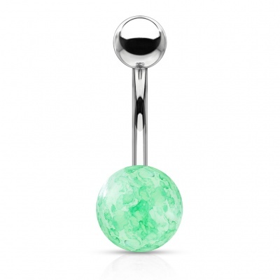 Barra curva - Banana de umbigo aço cirúrgico com bola acrílico- NSD1901