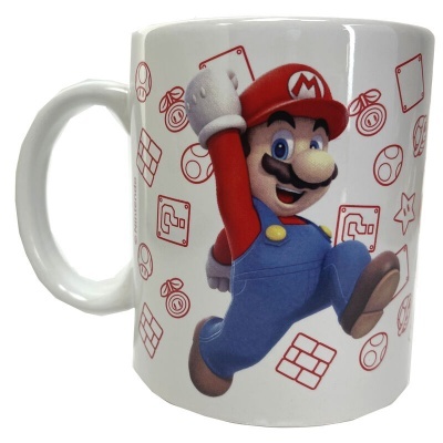 Caneca cerâmica Super Mario com lata mealheiro