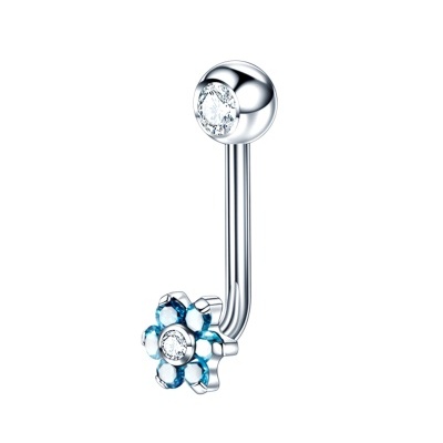 Jóia de titânio para piercing genital Christina com flor zirconias TF0171