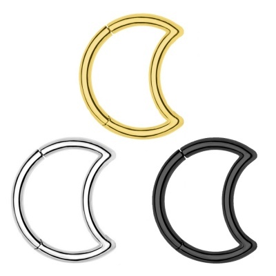 Argola meia lua em aço cirurgico para cartilagem PY-067