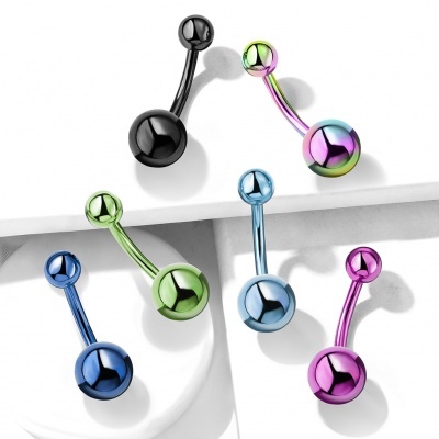 Body piercings - Banana de umbigo aço cirúrgico lacado  - 000NT