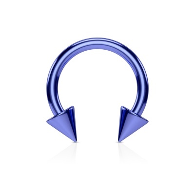Argola para piercing  - ferradura em  aço cirúrgico com cones - HT02