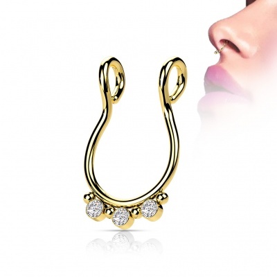 Piercing falso de aço cirurgico 316L para septum SEPF02