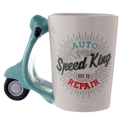 Caneca decorativa de ceramica com asa scooter SMUG118