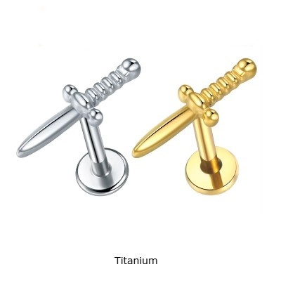 Joia labret de Titanio com punhal TPHL