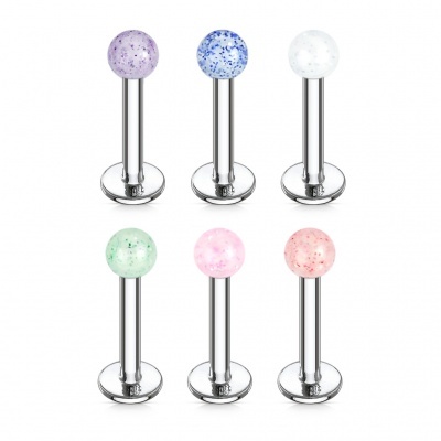 Pack 6 body piercings - Labret em aço cirúrgico com bola -  VL-026