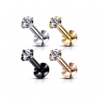 Pack 4 body piercings - Labret em aço cirúrgico -  VL-22  rosca interna