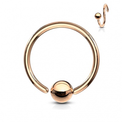 Argola contínua em  aço cirúrgico, com  bola-várias cores - RSFT