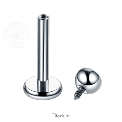 Jóia (labret) de Titânio G23 com bola e zircónia TL101 Jóia (labret) de Titânio G23 com bola e zircónia TL101