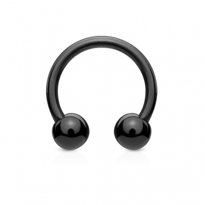 Argola aberta: ferradura em silicone e bolas de acrílico - HXA