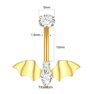 Joia de Titanio com morcego, para umbigo TN095 Joia de Titanio com morcego, para umbigo TN095