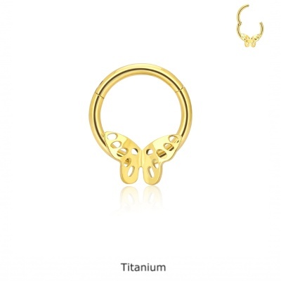 Argola de segmento de Titânio com borboleta TBB100