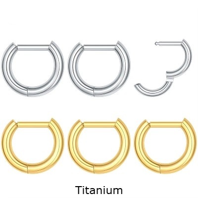 Argola com trave e fecho click em Titanio para septo TF669 Argola com trave e fecho click em Titanio para septo TF669