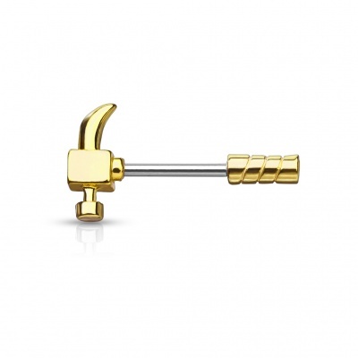 Barra de mamilo em aço cirúrgico com martelo - KB105