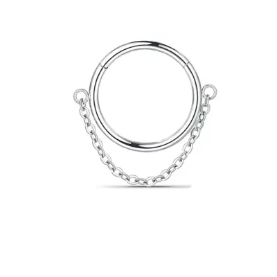 Argola de aço cirurgico com corrente suspensa AS615