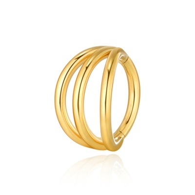 Argola tripla em aço cirurgico com fecho clicker R2234