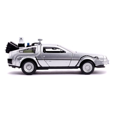 Carro Back to the Future II Hollywood Rides Diecast Model 1/32 DeLorean Time Machine