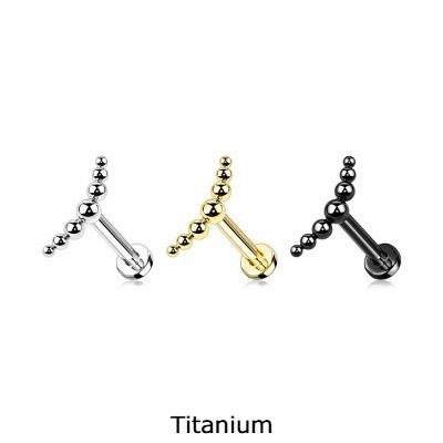 Jóia (labret) para piercings diversos em Titânio com topo 7 micro bolas TIL38