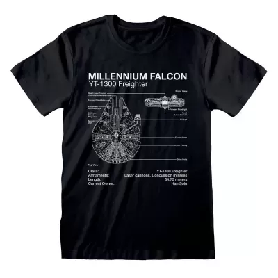 Tshirt Star Wars Millenium Falcon Sketch