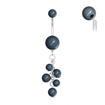 Piercing de aço 316L para umbigo com pérolas NSQ-1504