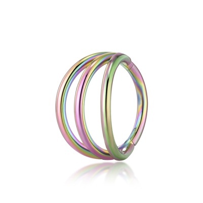 Argola tripla em aço cirurgico com fecho clicker R2234