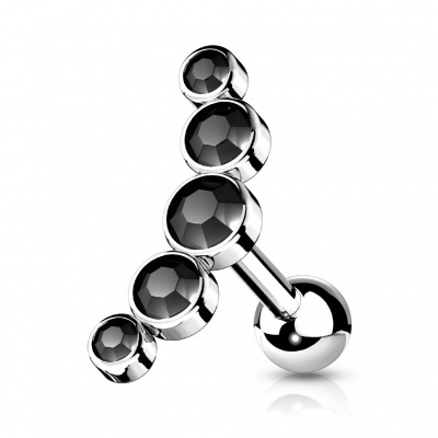 Barra  de  aço cirúrgico 316L com 5 cristal forma curva - JA1071