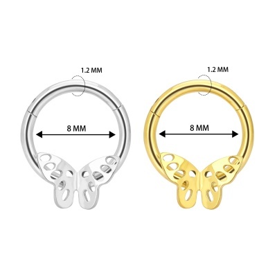Argola de segmento de Titânio com borboleta TBB100