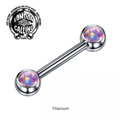 Jóia de mamilo em Titânio G23 com bola de opalas TN100 Jóia de mamilo em Titânio G23 com bola de opalas TN100