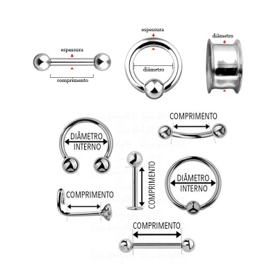 Barra de Língua em silicone de bolas transparentes com purpurinas  - BL2