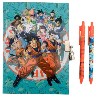Set Diário com cadeado e  2 esferográficas Dragon Ball