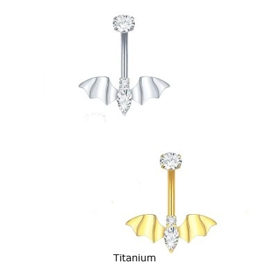Joia de Titanio com morcego, para umbigo TN095