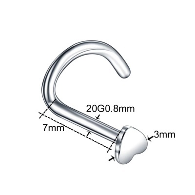 Pack 5 piercings nariz várias formas em aço cirurgico 316L - R2215