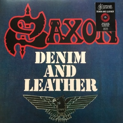 Saxon – Denim And Leather LP Album  L.E. vinyl Red with Black Splatter 40th anniv.