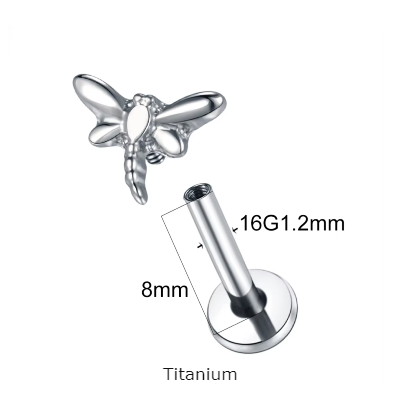 Joia labret de Titânio com libélula TC110