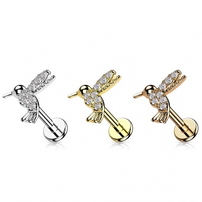 Body Piercing - labret -cartilagem , lóbulo, em aço cirurgico, com Colibri LIA17